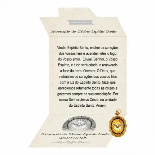 Cartão Personalizado + Medalhinha Divino Espírito Santo