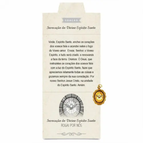 Cartão Personalizado + Medalhinha Divino Espírito Santo