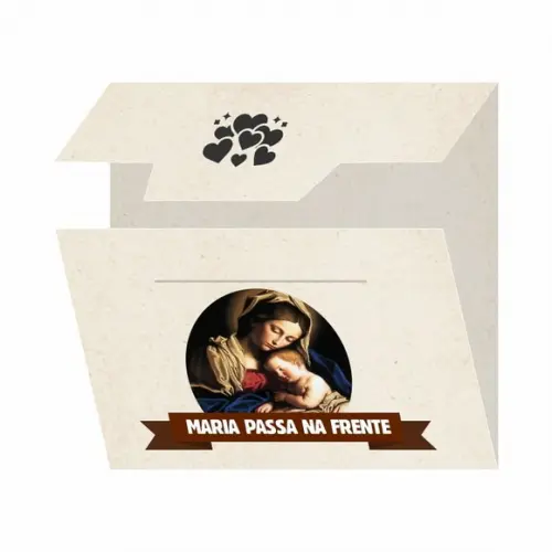 Cartão Personalizado + Medalhinha Maria Passa na Frente