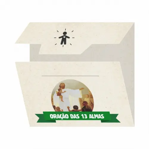 Cartão Personalizado + Medalhinha Oração das 13 Almas