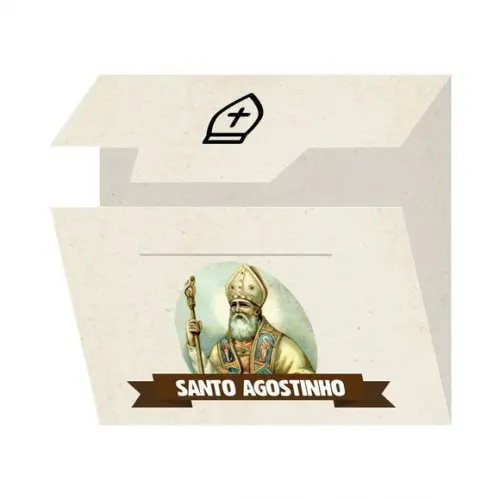 Cartão Personalizado + Medalhinha Santo Agostinho