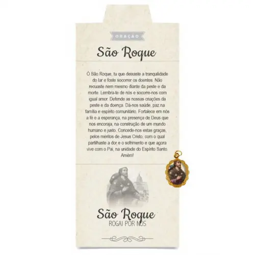 Cartão Personalizado + Medalhinha São Roque