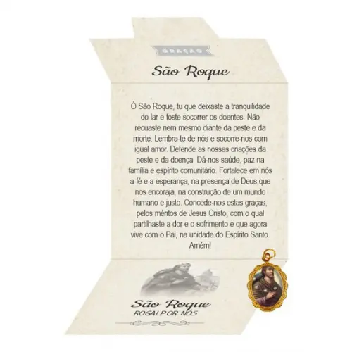 Cartão Personalizado + Medalhinha São Roque