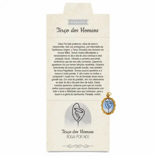 Cartão Personalizado + Medalhinha Terço dos Homens