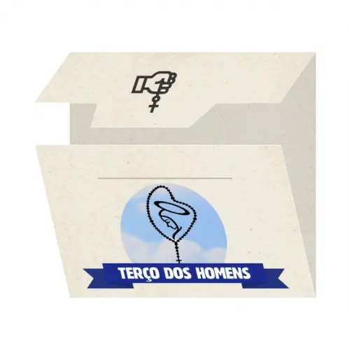 Cartão Personalizado + Medalhinha Terço dos Homens