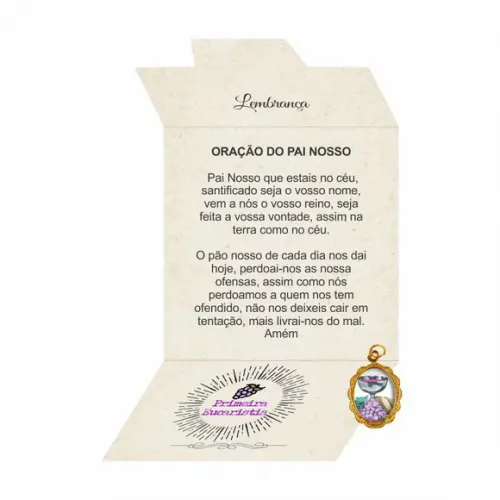 Cartão personalizado 1ª Eucaristia + medalhinha