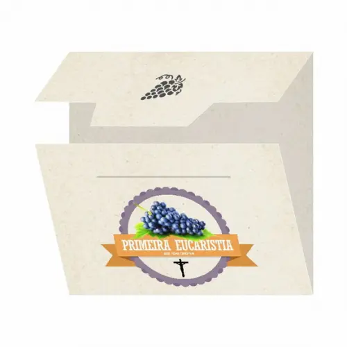 Cartão personalizado 1ª Eucaristia + medalhinha