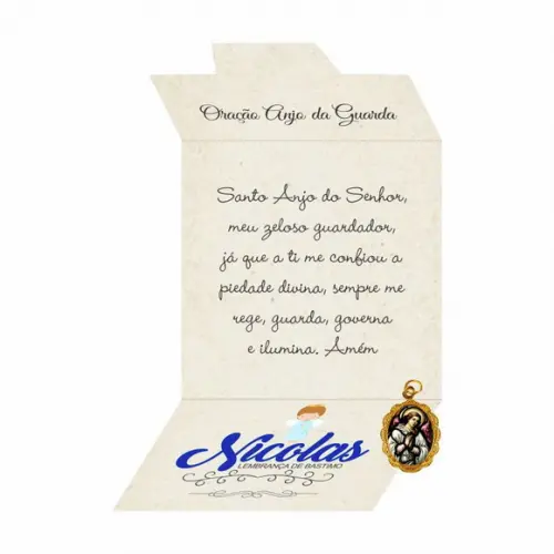 Cartão personalizado Batismo + medalhinha