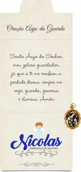 Cartão personalizado Batismo + medalhinha