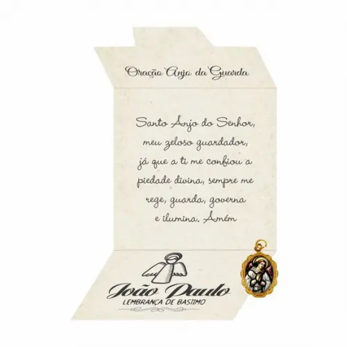 Cartão personalizado Batismo + medalhinha