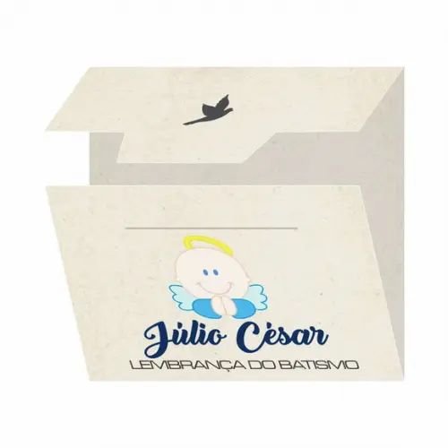 Cartão personalizado Batismo + medalhinha