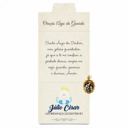 Cartão personalizado Batismo + medalhinha