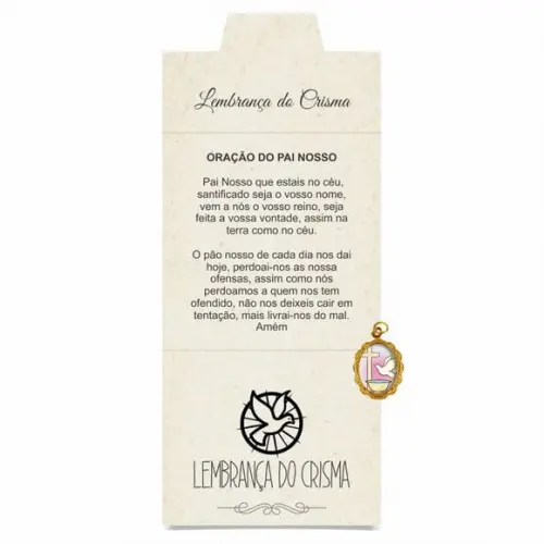Cartão personalizado Crisma + medalhinha