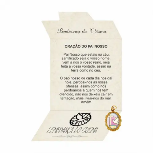 Cartão personalizado Crisma + medalhinha
