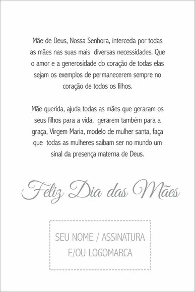Cartão Personalizado Dia das Mães