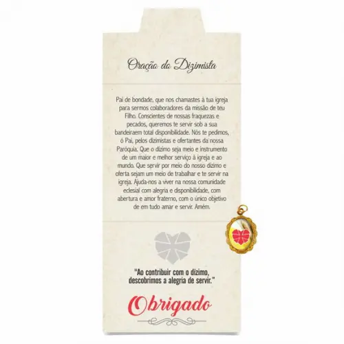 Cartão personalizado Dizimista + medalhinha