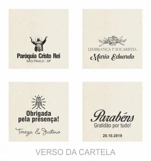 Cartão personalizado Dizimista + medalhinha