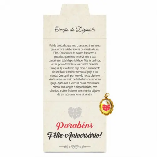 Cartão personalizado Dizimista + medalhinha