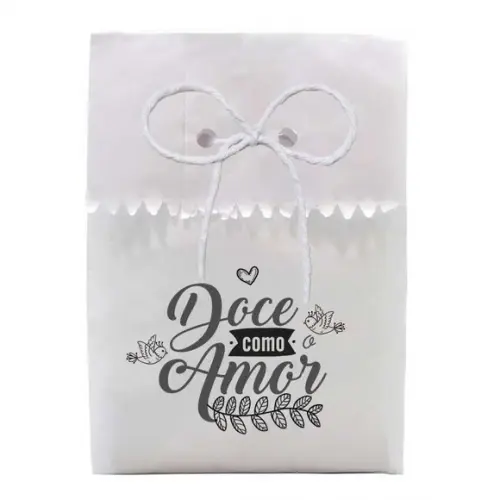 CASAMENTO - SAQUINHO PAPEL PERSONALIZADO. C/ FURO E CORDÃO