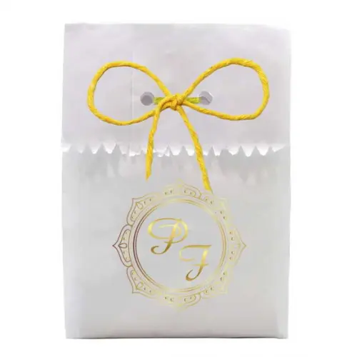 CASAMENTO - SAQUINHO PAPEL PERSONALIZADO. C/ FURO E CORDÃO