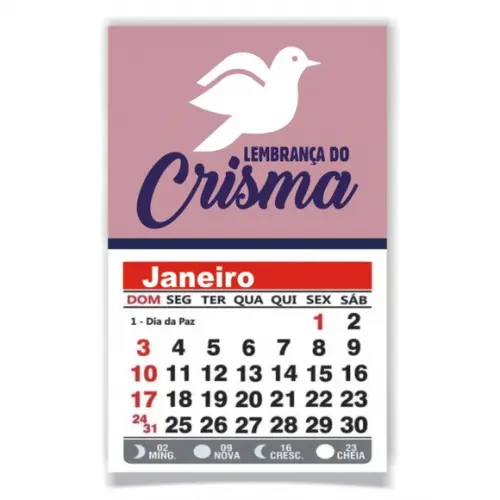 CRISMA - ÍMÃ DE GELADEIRA C/ CALENDÁRIO