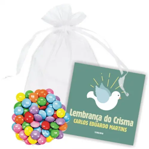 CRISMA - SAQUINHO DE ORGANZA + MINI CARTÃO - MOD.01