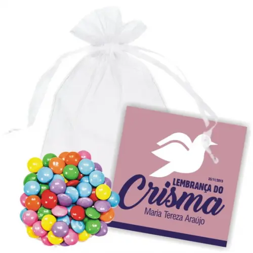 CRISMA - SAQUINHO DE ORGANZA + MINI CARTÃO - MOD.02