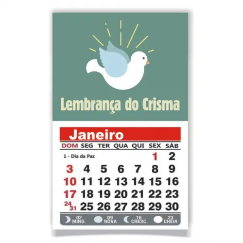 CRISMA - ÍMÃ DE GELADEIRA C/ CALENDÁRIO