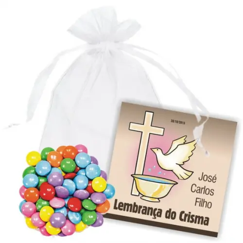 CRISMA - SAQUINHO DE ORGANZA + MINI CARTÃO - MOD.04