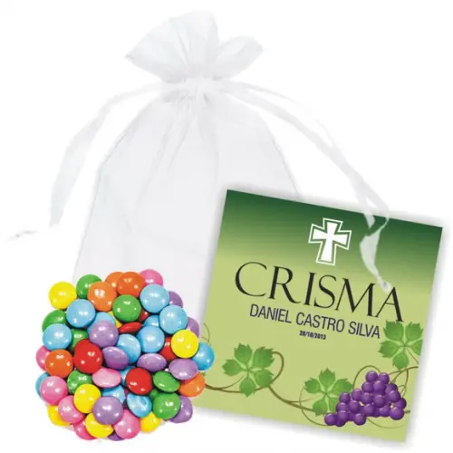 CRISMA - SAQUINHO DE ORGANZA + MINI CARTÃO - MOD.03