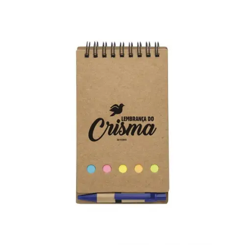 CRISMA -CADERNETA BLOCO DE ANOTAÇÕES C/ CANETA PERSONALIZADA