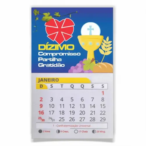 DIZIMISTA - ÍMÃ DE GELADEIRA C/ CALENDÁRIO