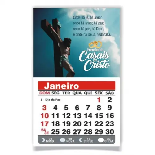 ECC -ÍMÃ DE GELADEIRA C/ CALENDÁRIO - ENCONTRO DE CASAIS