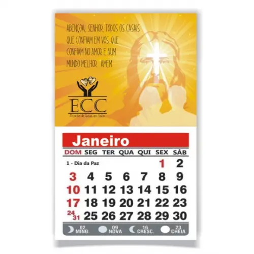 ECC -ÍMÃ DE GELADEIRA C/ CALENDÁRIO - ENCONTRO DE CASAIS