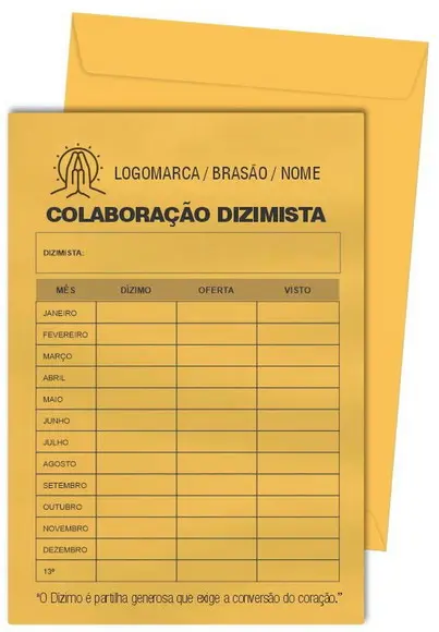 Envelope dízimo personalizado.