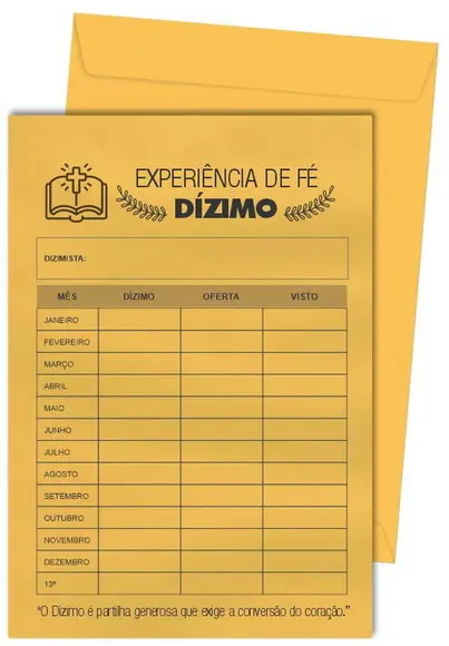 Envelope dízimo personalizado.