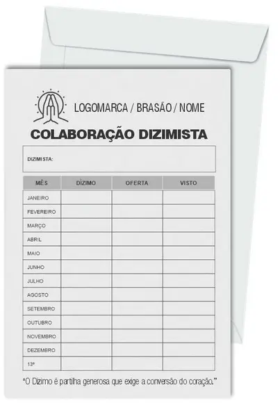 Envelope dízimo personalizado.