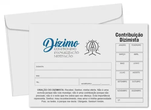 Envelope dízimo personalizado.