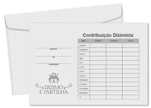Envelope dízimo personalizado.