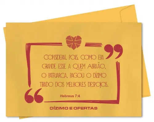 Envelope pequeno oferta/dízimo personalizado.