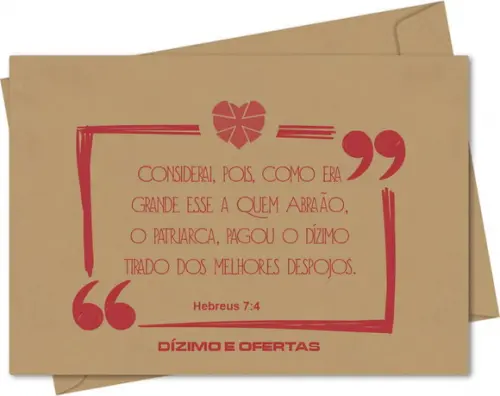 Envelope pequeno oferta/dízimo personalizado.