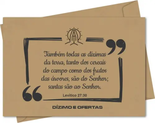 Envelope pequeno oferta/dízimo personalizado.
