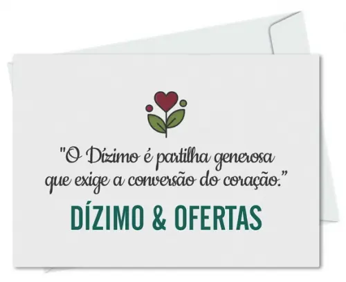 Envelope pequeno oferta/dízimo personalizado.