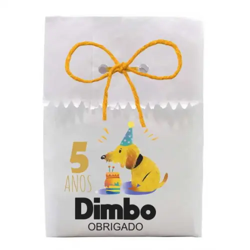 FESTAS - SAQUINHO PAPEL PERSONALIZADO. C/ FURO E CORDÃO