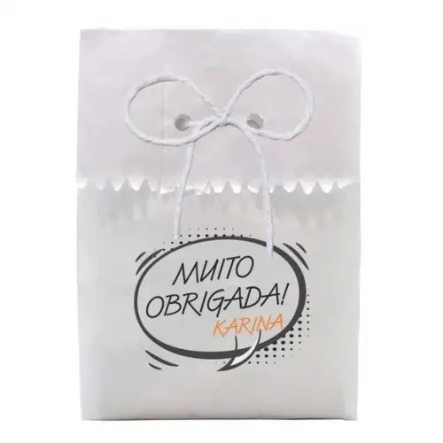 FESTAS - SAQUINHO PAPEL PERSONALIZADO. C/ FURO E CORDÃO