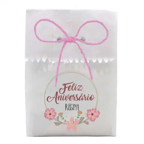 FESTAS - SAQUINHO PAPEL PERSONALIZADO. C/ FURO E CORDÃO