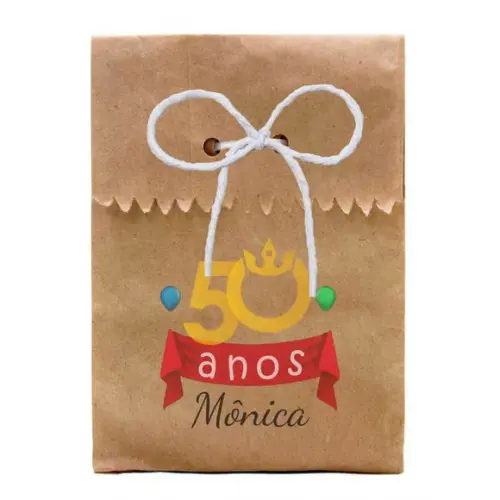 FESTAS - SAQUINHO PAPEL PERSONALIZADO. C/ FURO E CORDÃO