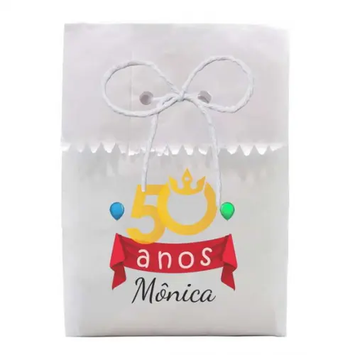 FESTAS - SAQUINHO PAPEL PERSONALIZADO. C/ FURO E CORDÃO