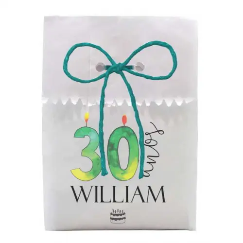 FESTAS - SAQUINHO PAPEL PERSONALIZADO. C/ FURO E CORDÃO