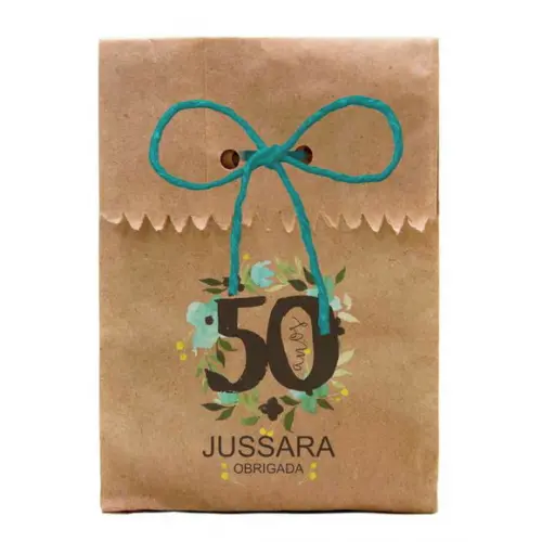 FESTAS - SAQUINHO PAPEL PERSONALIZADO. C/ FURO E CORDÃO